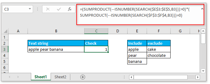 Excel formula check if a cell contains one of several values but 