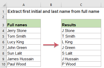 Extract first initial and last name from full name