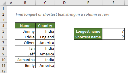 find den længste eller korteste tekststreng 1