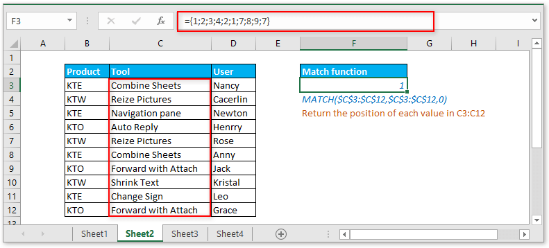 Excel Formula: Find most frequent text with criteria