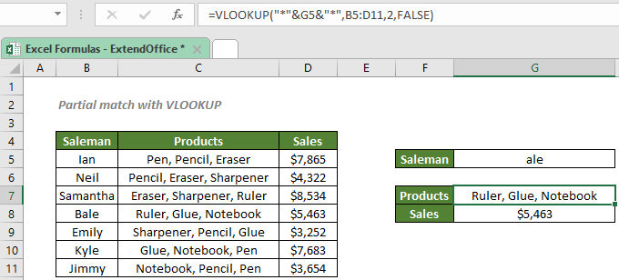 частичное совпадение с vlookup 2