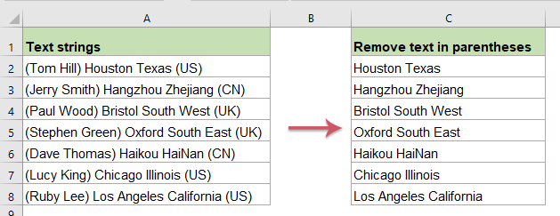 Remove text within parentheses or brackets from text strings