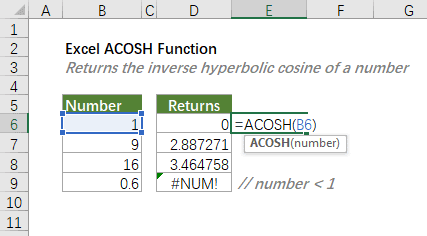 funkce acosh 1