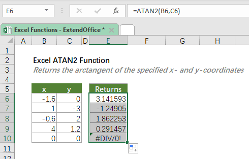 ATAN2 функція 2