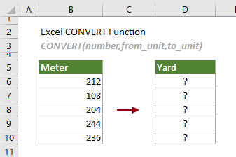 Excel CONVERT function