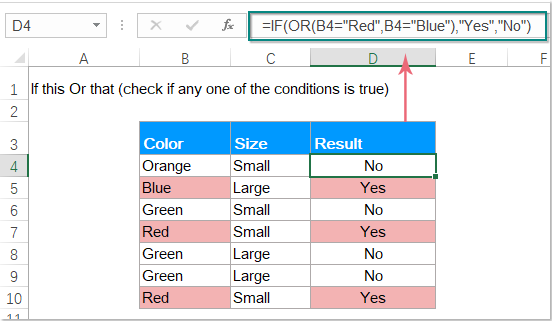 Excel If function