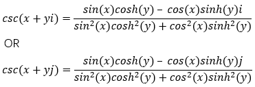 ecuación de la función imcsc
