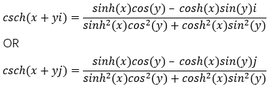рівняння функції imcsch