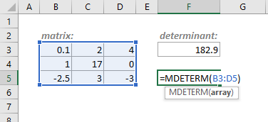 funkcija mdeterm 1