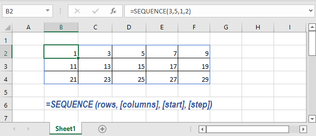 How to use the Excel SEQUENCE function