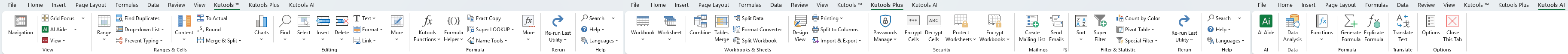 Kutools and Kutools Plus tabs on the Excel Ribbon