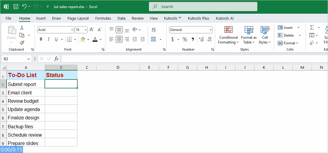 Batch insert check and cross symbols into Excel cells with Kutools