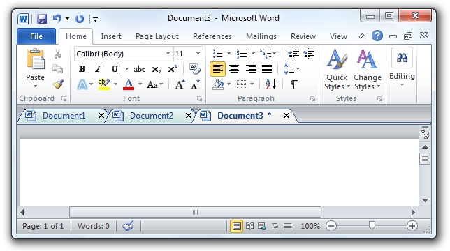 Cómo tener las ventanas con pestañas de Office en Microsoft Office 2003,  2007 y 2010?