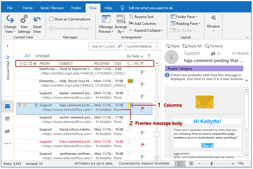 Change Inbox Folder View In Outlook