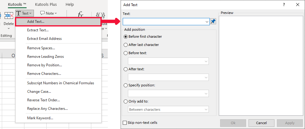 Quickly add the same text or characters in a range of cells in Excel image.