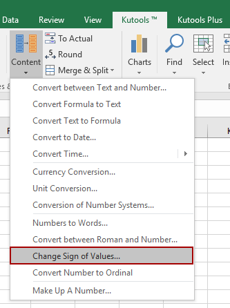 Quickly change sign of numbers in Excel