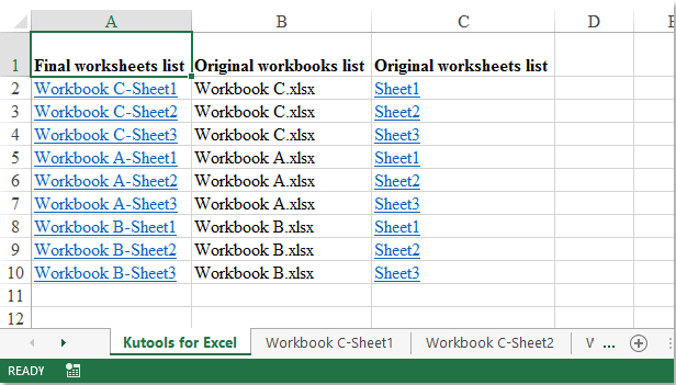 Quickly merge / combine worksheets or workbooks into one workbook in Excel