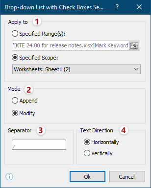 Quickly create drop down lists with checkboxes in Excel