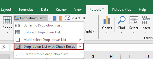 Quickly create drop down lists with checkboxes in Excel