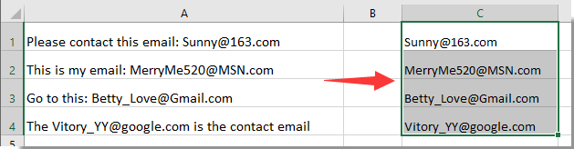 e-poštni naslov izvlečka