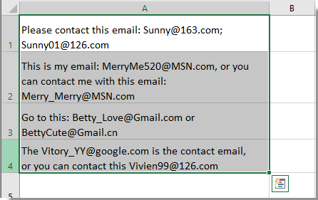tembakan ekstrak alamat email