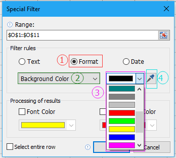 sköt filterceller efter bakgrundsfärg 3