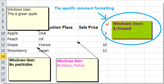 Quickly format all comments based on a comment in Excel