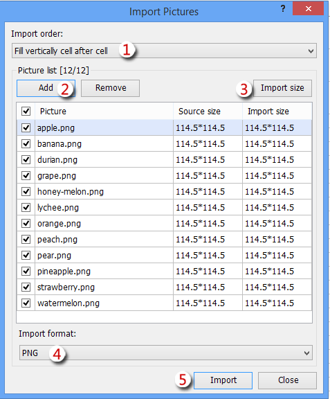 Quickly insert multiple pictures into cells and arrange them neatly
