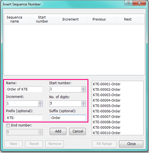 Quickly Create And Insert Unique Sequential Numbers In Excel