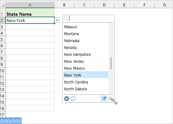 Quickly create searchable or autocomplete drop down list in Excel