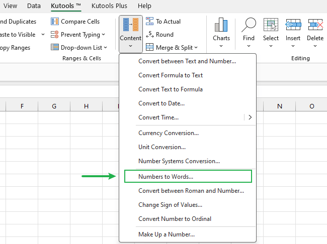 Quickly convert or spell out a number into English words in Excel