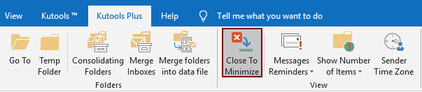 When I Minimize Outlook It Closes Minimize Outlook instead of closing when clicking on the Close button
