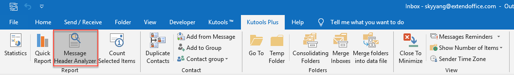 Easily view and analyze full headers of an email in Outlook