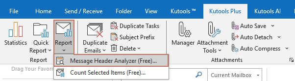 Easily view and analyze full headers of an email in Outlook