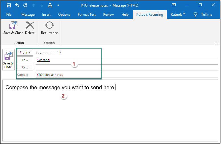 Envoyer automatiquement des emails récurrents périodiquement dans Outlook rapidement et facilement