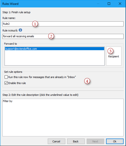 Automatically forward all or certain emails when receiving in Outlook