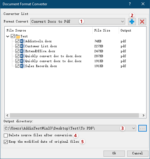 Quickly convert all docx (.docx) from a folder to doc (.doc) or PDFs in