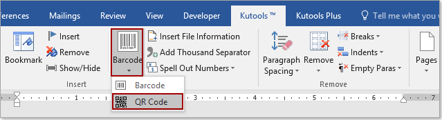 Easily create and insert QR code in Word document
