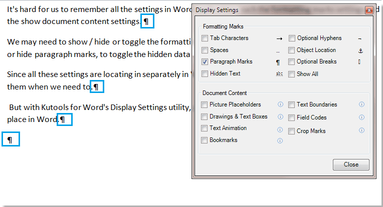 how to show hidden text in word mac