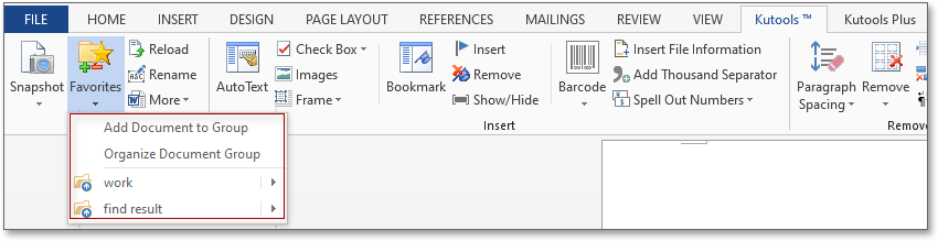 Quickly manage and open multiple documents with a group in Word