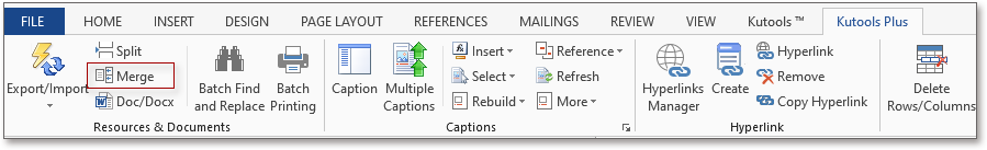 Quickly merge or combine multiple documents into one document in Word