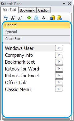 Easily save, list and insert autotext entries in word