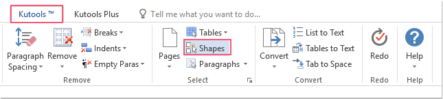 Quickly select all ready-made shapes in whole document in Word
