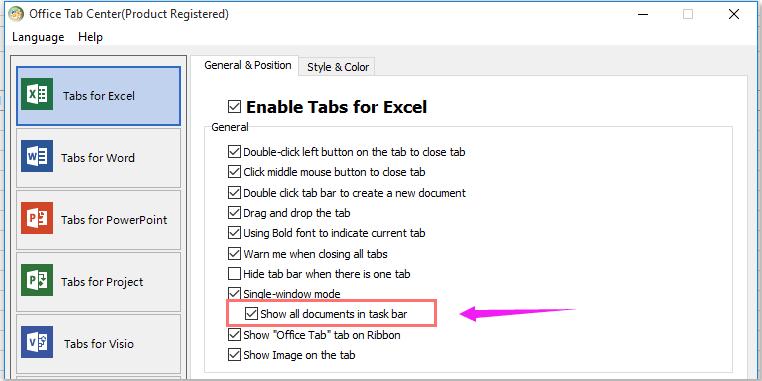 Easily Display Open Windows on Taskbar with Office Tab – ExtendOffice