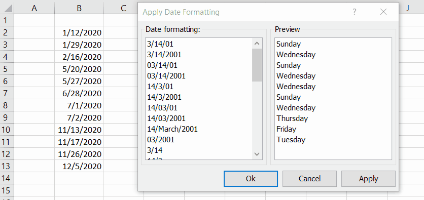 документ применить форматирование даты